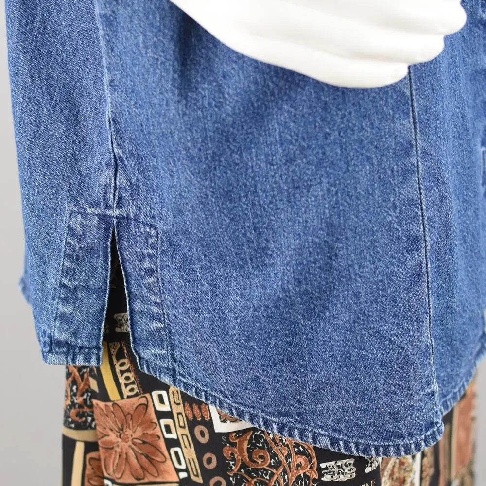 90s Sleeveless Denim Jean Shirt, St. John's Bay Women's 1X